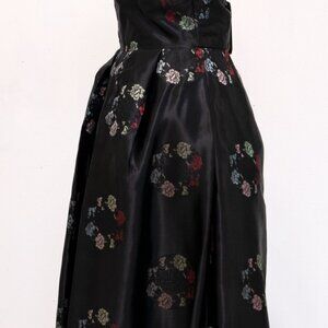 Alfred Shaheen Vintage Hawaiian Dress Late 1950s - Black Brocade XXS